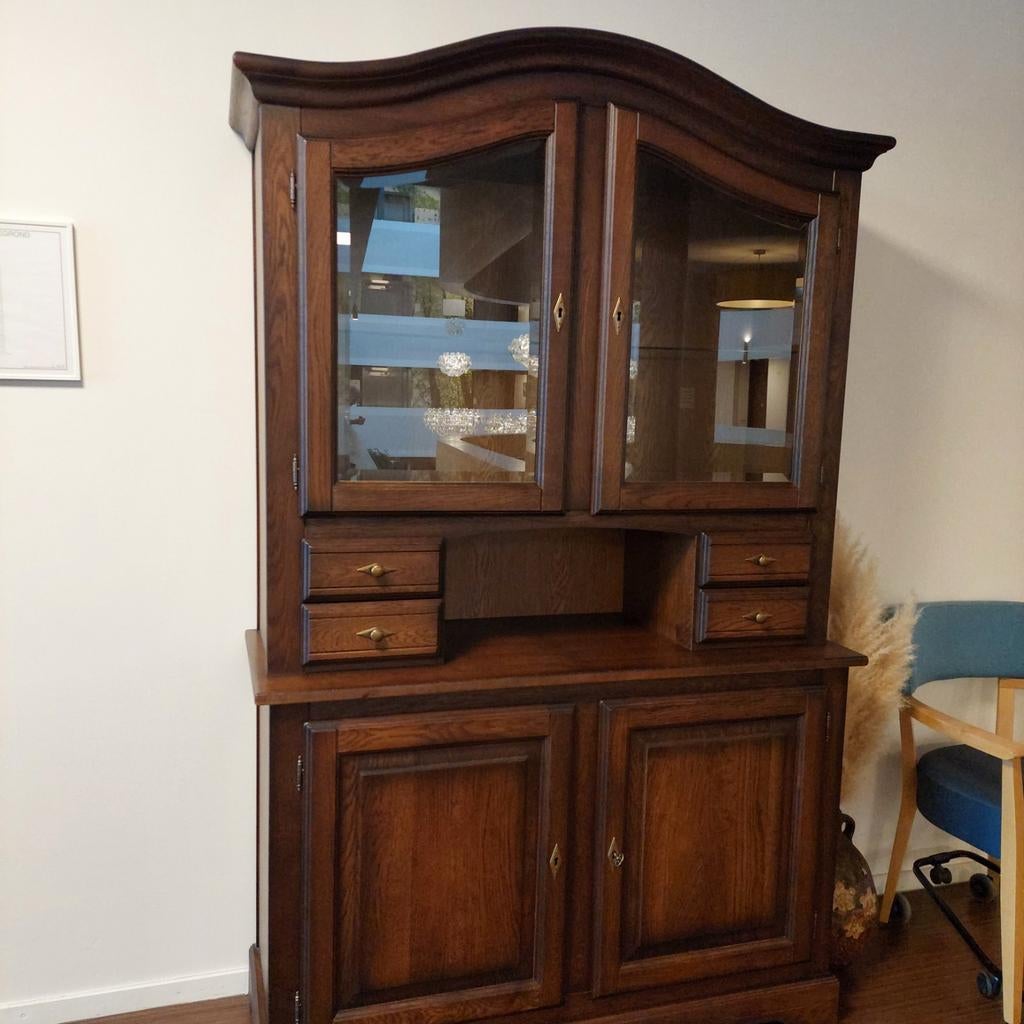 Eiken toogkast, Huis en Inrichting, Ophalen of Verzenden, 25 tot 50 cm, Glas