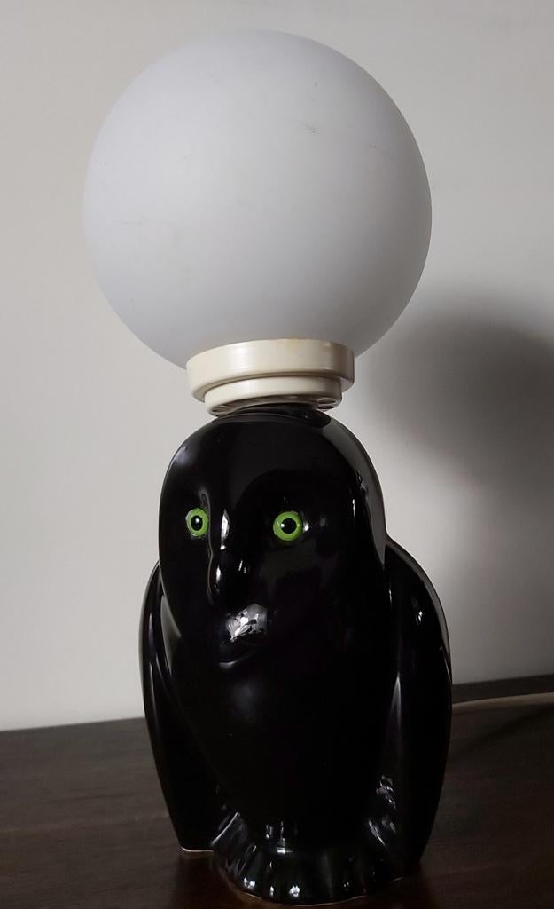 Uil lampje  jaren '80 vintage, Huis en Inrichting, Lampen | Tafellampen, Ophalen of Verzenden, Gebruikt, Minder dan 50 cm