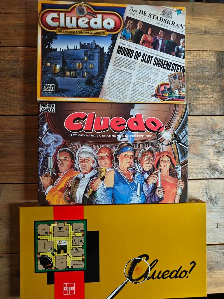 3 x 'Cluedo' vintage., Ophalen of Verzenden, Parker., Clipper., Parker.