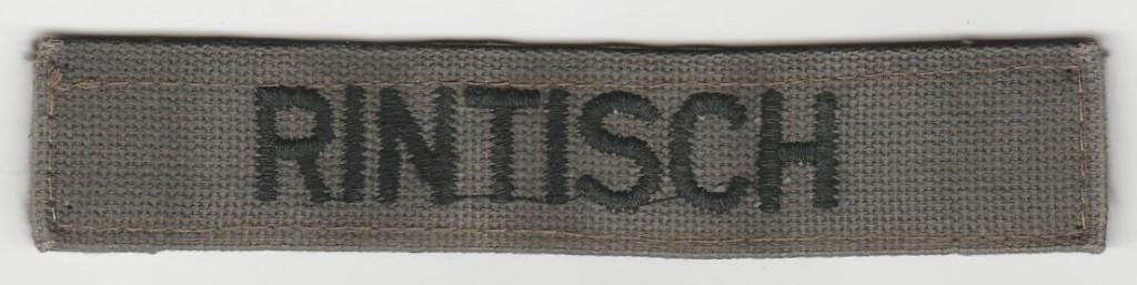 Naamlint Rintisch, Verzamelen, Militaria | Algemeen, Ophalen of Verzenden, Landmacht, Amerika, Embleem of Badge