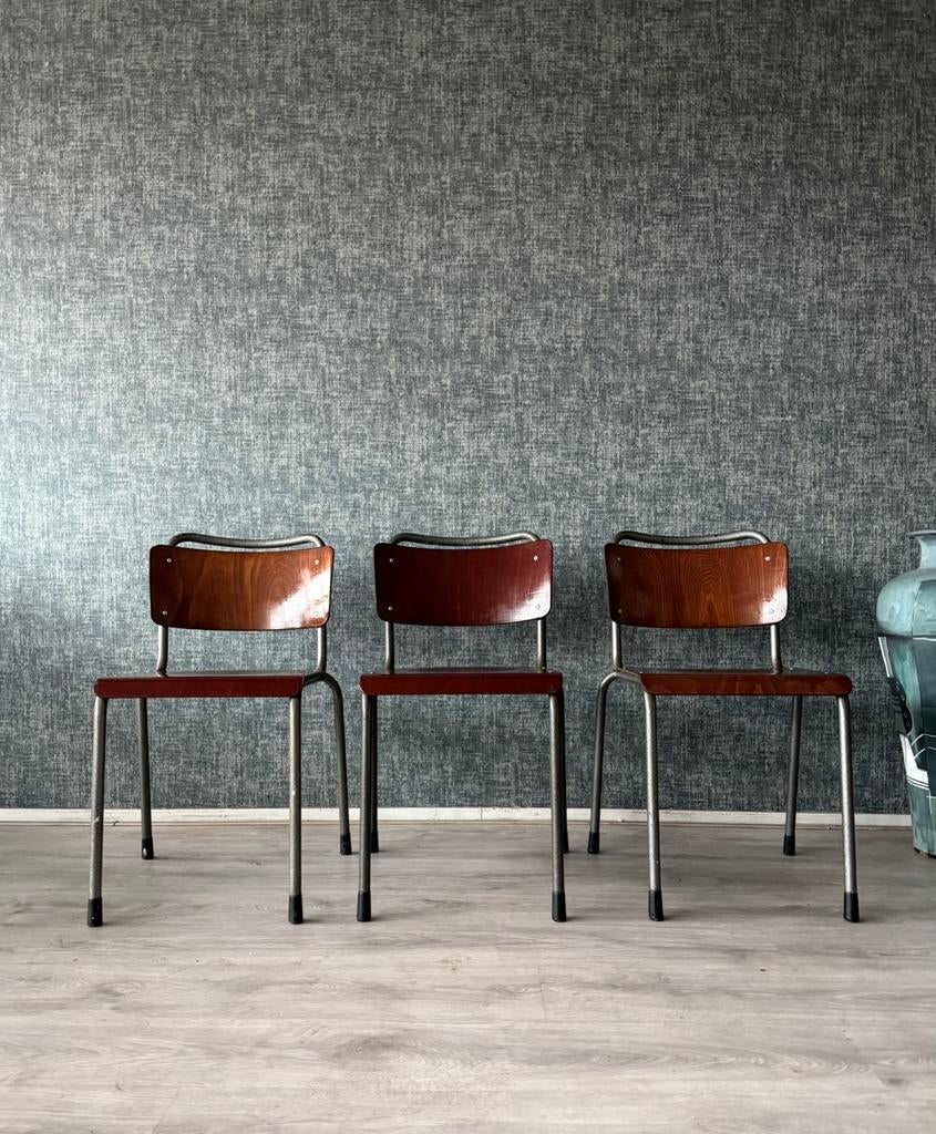 Set van 3 Vintage Gispen 106 “TU Delft” setprice, Ophalen, -, -, Hout