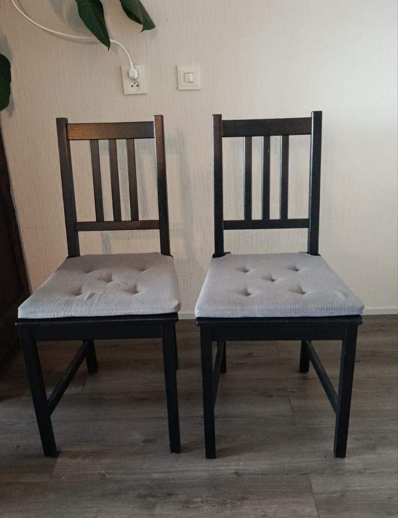Ikea lijn "Stefan" - stoelen massief grenen, Ophalen, Gebruikt, Twee, Zwart