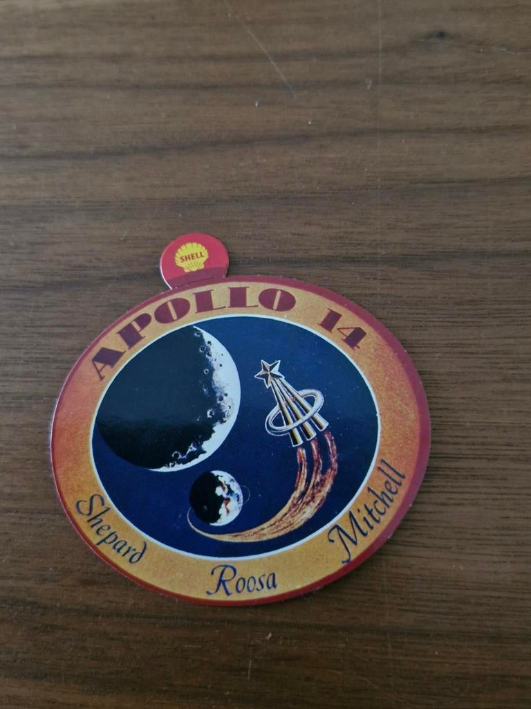 4947 Shell Apollo 14 Sticker Sheperd- Roosa-Mitchell, Verzamelen, Ophalen of Verzenden