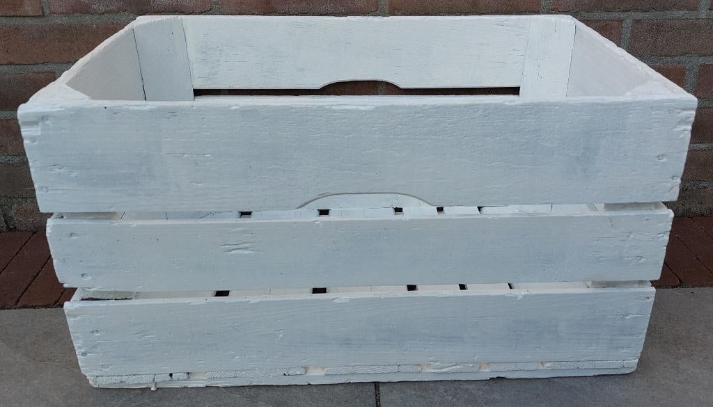 Houten veilingkist wit, Ophalen, Minder dan 50 cm, Gebruikt, 50 tot 100 cm