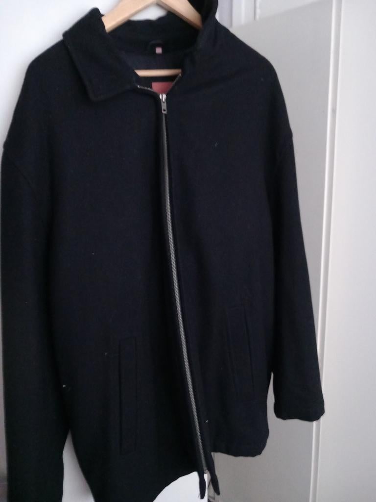 Wollen heren winterjas, Ophalen of Verzenden, Zo goed als nieuw, Maat 56/58 (XL), Zwart