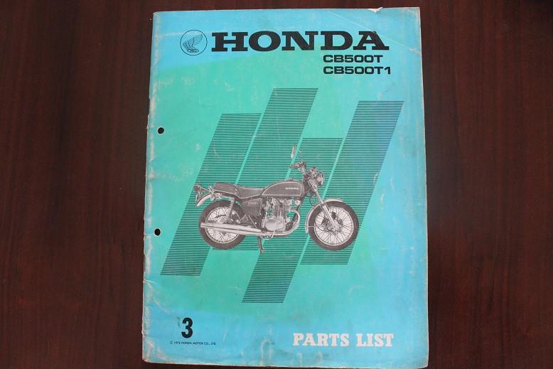 Honda CB500T T1 1978 parts list CB500 twin, Ophalen of Verzenden, Honda