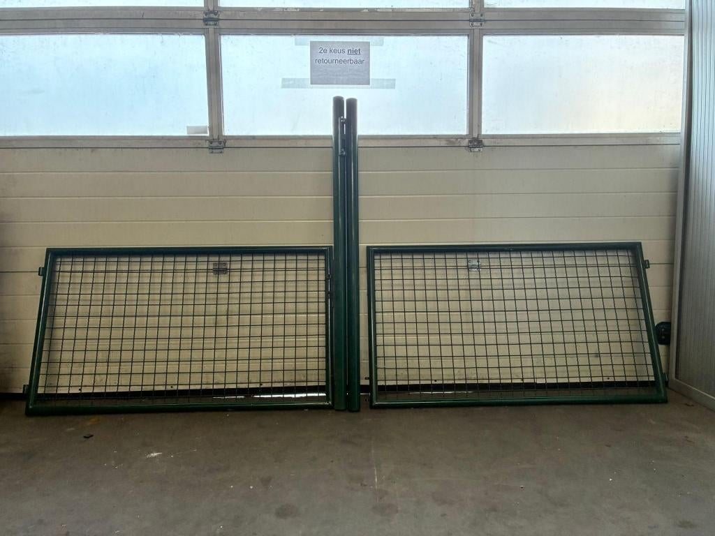 Dubbele Tuinpoort - 75 x 300 cm -Groen Ral 6005 -Tweede Keus, Gebruikt, Verzenden, Hekwerk Centrale Twente, Industriestraat 8a, 7582CR Losser