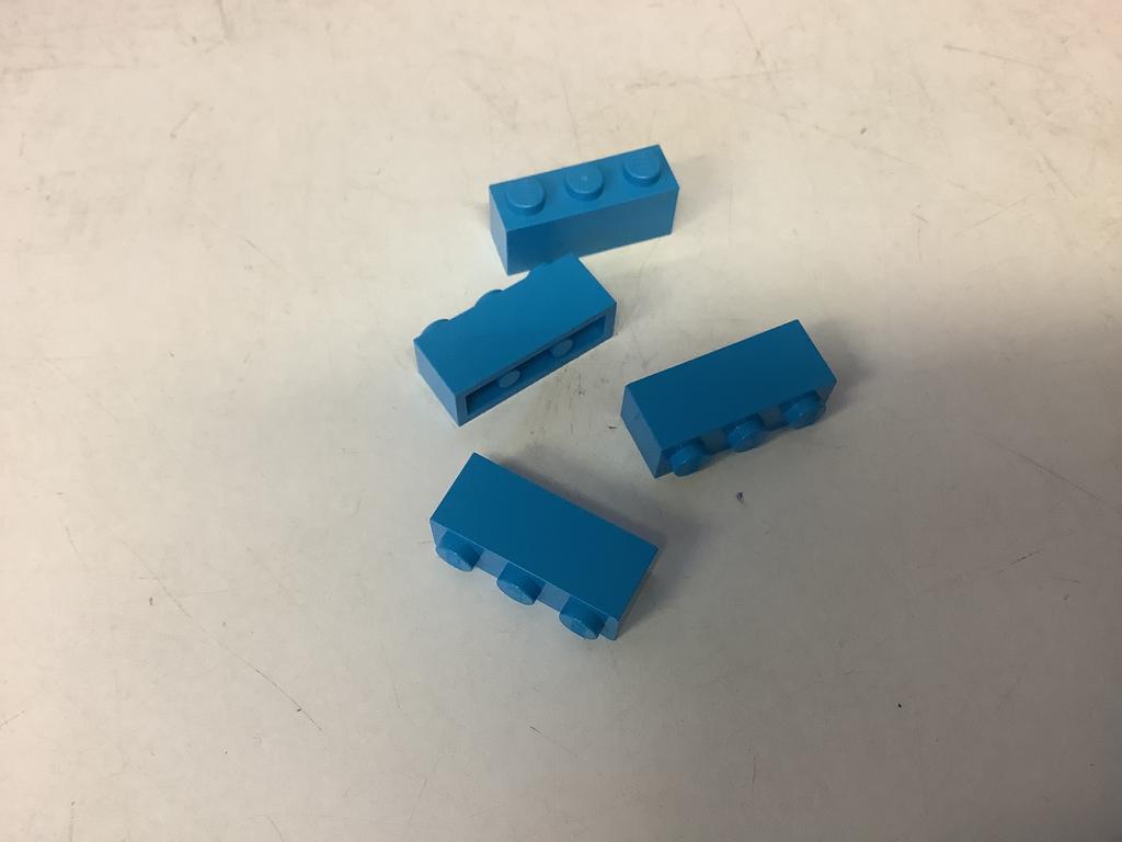 Lego steen 1x3 azuurblauw, Ophalen of Verzenden, Gebruikt, Losse stenen, Lego