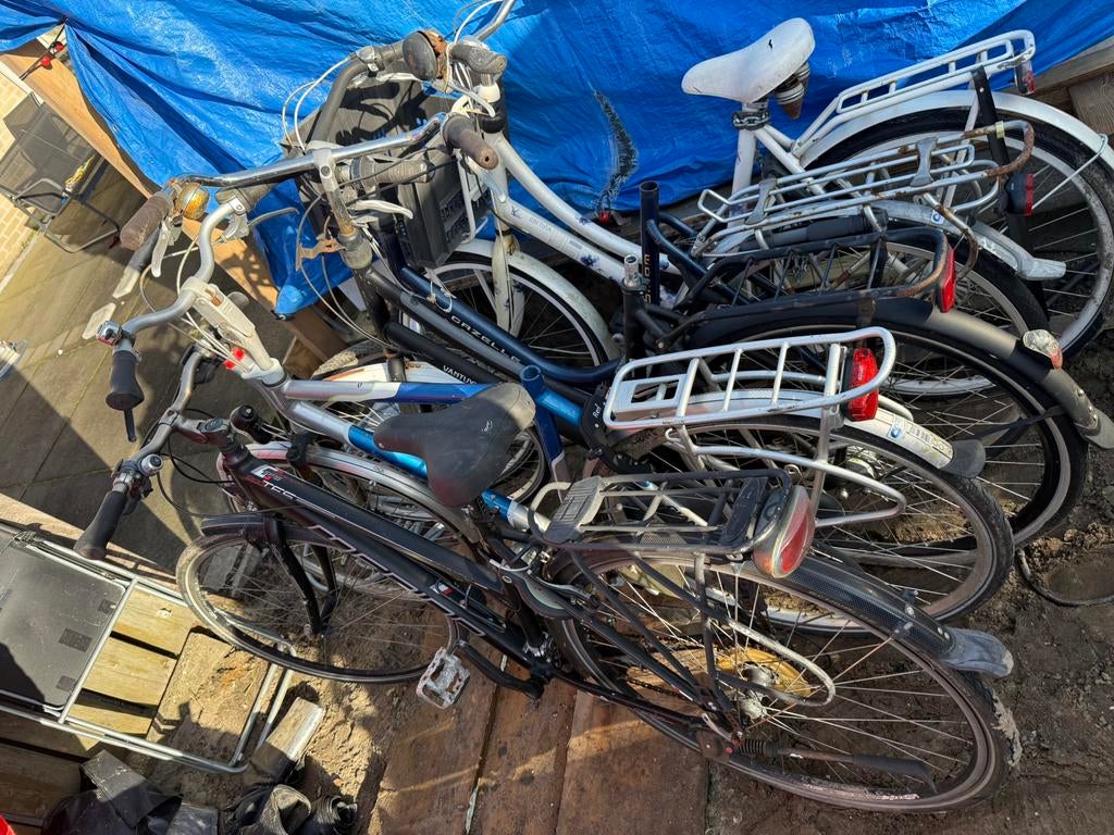 Partij van 5 Merkfietsen (Gazelle, Cortina, Giant), Fietsen en Brommers, Fietsen | Bakfietsen, Ophalen, Gebruikt, Gazelle