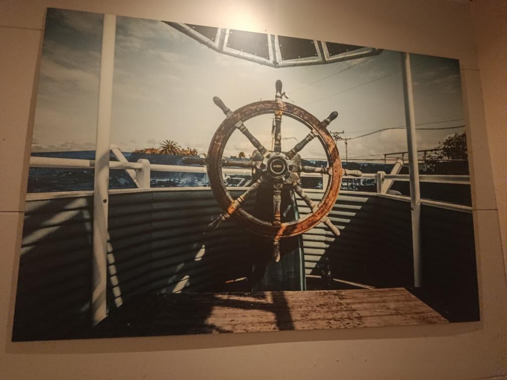 Schilderij met scheepsroer, Ophalen of Verzenden, Zo goed als nieuw