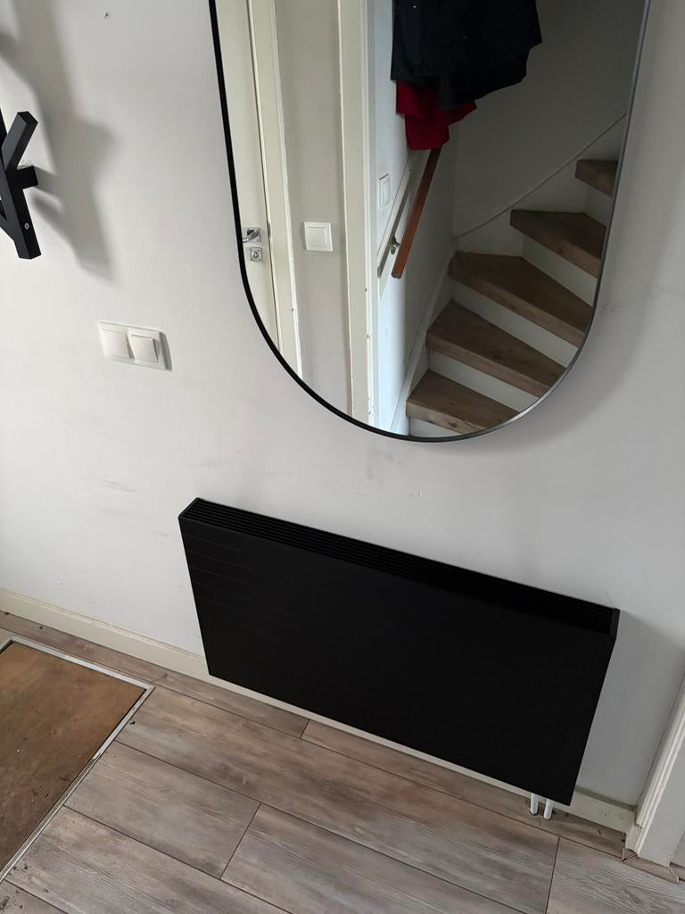 vidaXL Radiatorombouw 104x20x82 cm bewerkt hout zwart