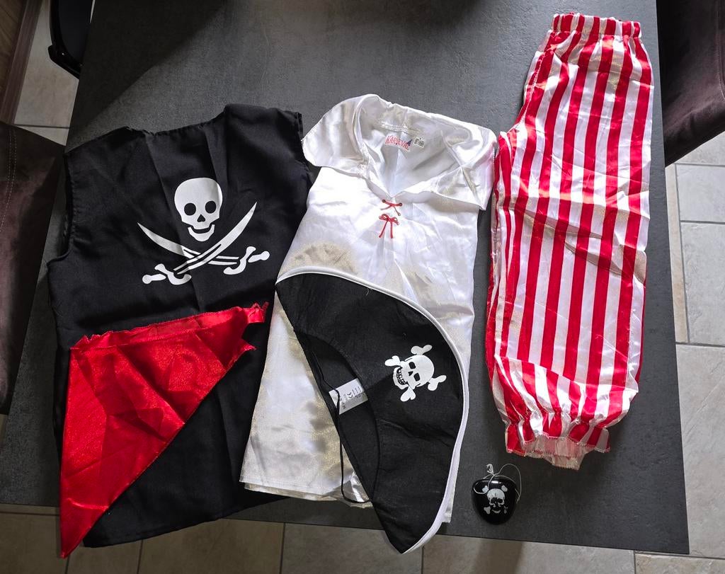 Piratenpak carnaval leeftijd 7 tot 10 jaar, Ophalen, 134 t/m 140, Jongen of Meisje