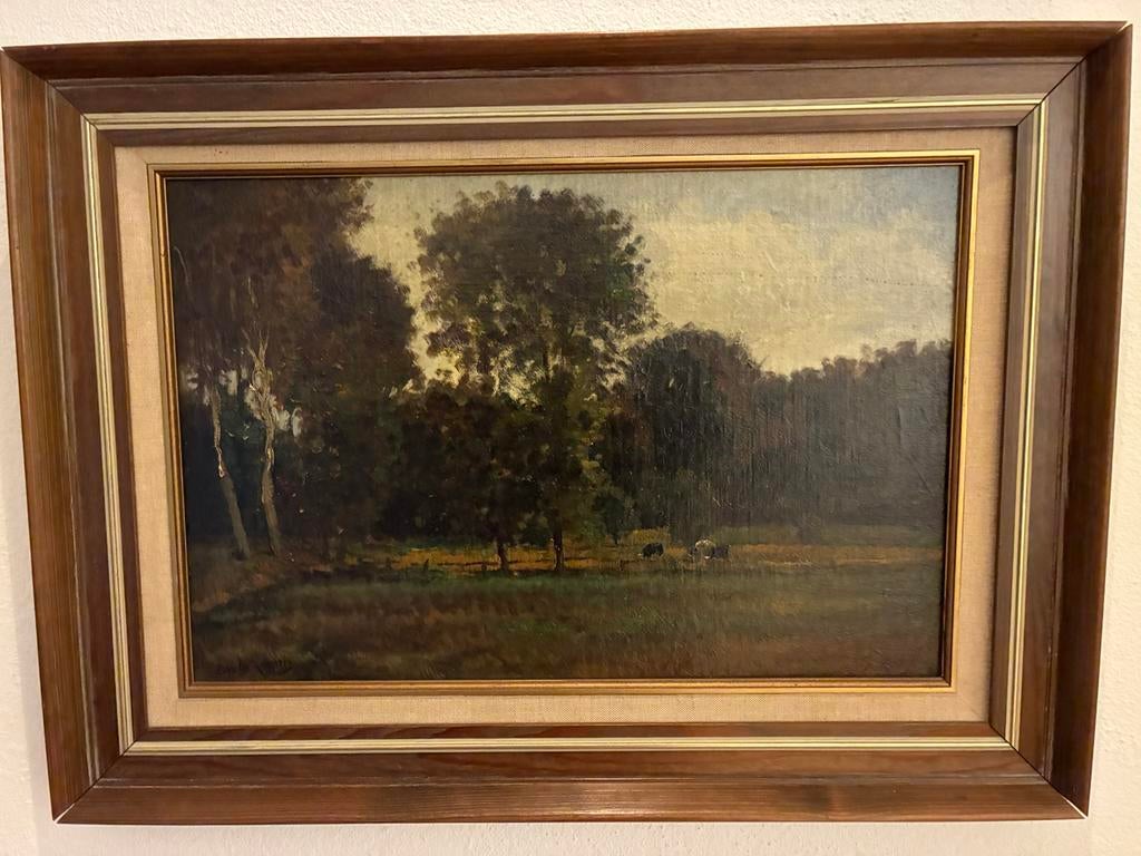 Cornelis Kuypers - Landschap met koeien in een wei, Antiek en Kunst, Ophalen