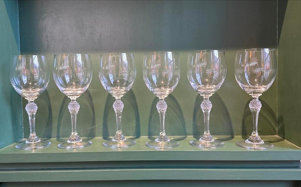 6 Vintage kristallen wijnglazen Schott Zwiesel Ambiente, Ophalen of Verzenden