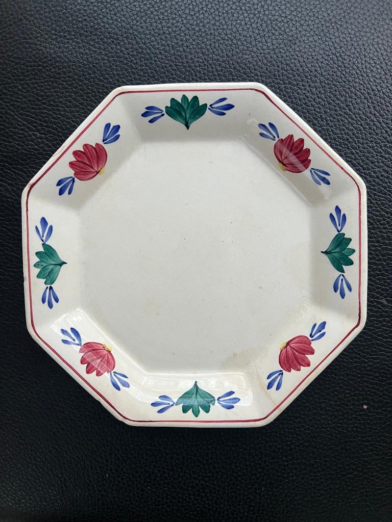 boerenbont servies 8-hoekig onderbord voor fruitschaaltje, Ophalen of Verzenden, Gebruikt