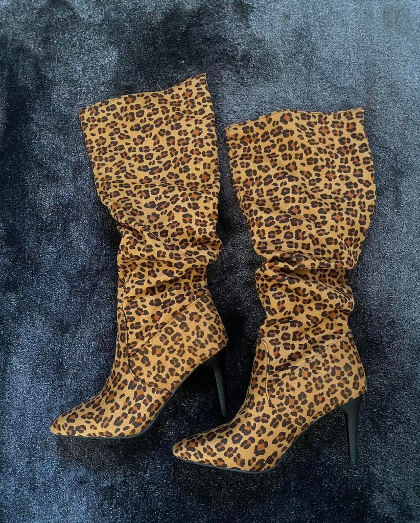 Nieuwe laarsjes / laarzen pantermotief maat 37 smal, Ophalen of Verzenden, Zo goed als nieuw, Zwart