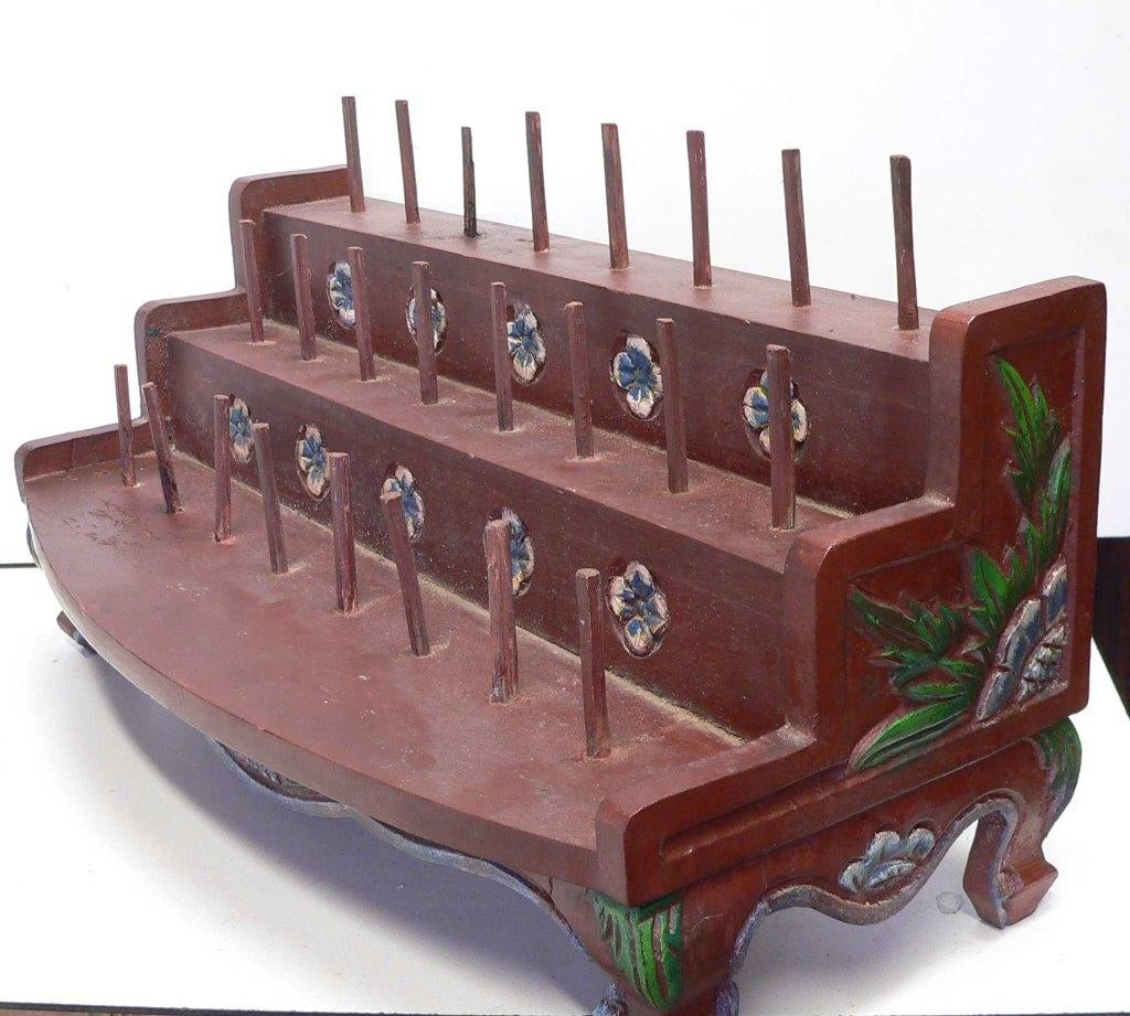 Ukiran houder GR1 ploncon handvat rek voor 24 Keris grepen, Ophalen of Verzenden