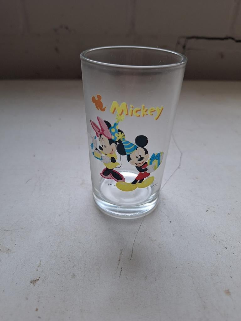Glas Mickey Mouse, Verzamelen, Glas en Borrelglaasjes, Ophalen of Verzenden, Zo goed als nieuw, Bierglas