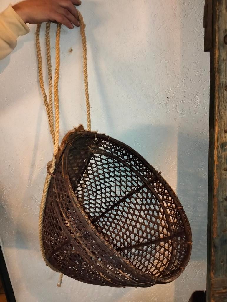 Mooie brocante antieke grote plukmand uit India Indië, Antiek en Kunst, Ophalen