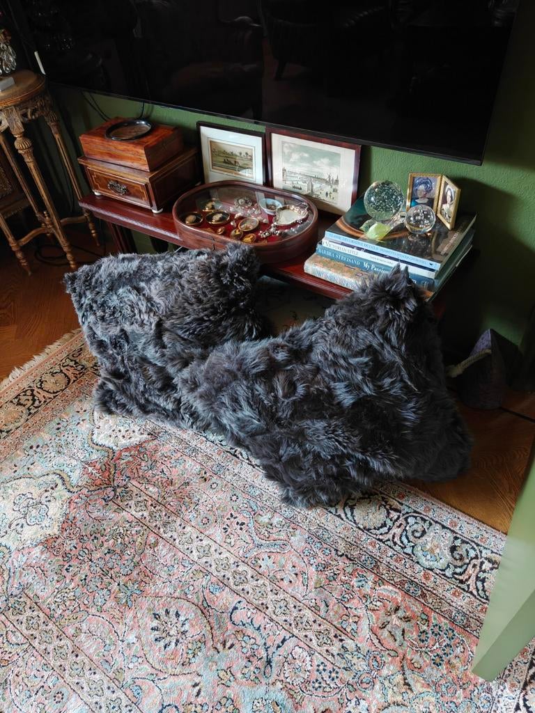 2 zeer grote echt vossenbont kussens, Ophalen of Verzenden, Zo goed als nieuw, Vierkant