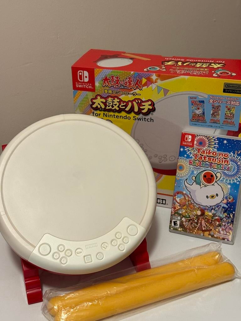 Taiko No Tatsujin Rythm Festival Nintendo Switch drum + game, Spelcomputers en Games, Muziek, 1 speler, Ophalen of Verzenden, Zo goed als nieuw