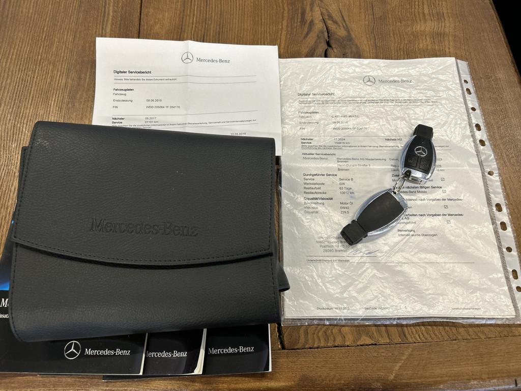 Mercedes-Benz C-Klasse C43/450 AMG 4MATIC V6 368PK | Panoram, Auto's, Mercedes-Benz, 368 pk, Met garantie (alle), Blauw, 2996 cc