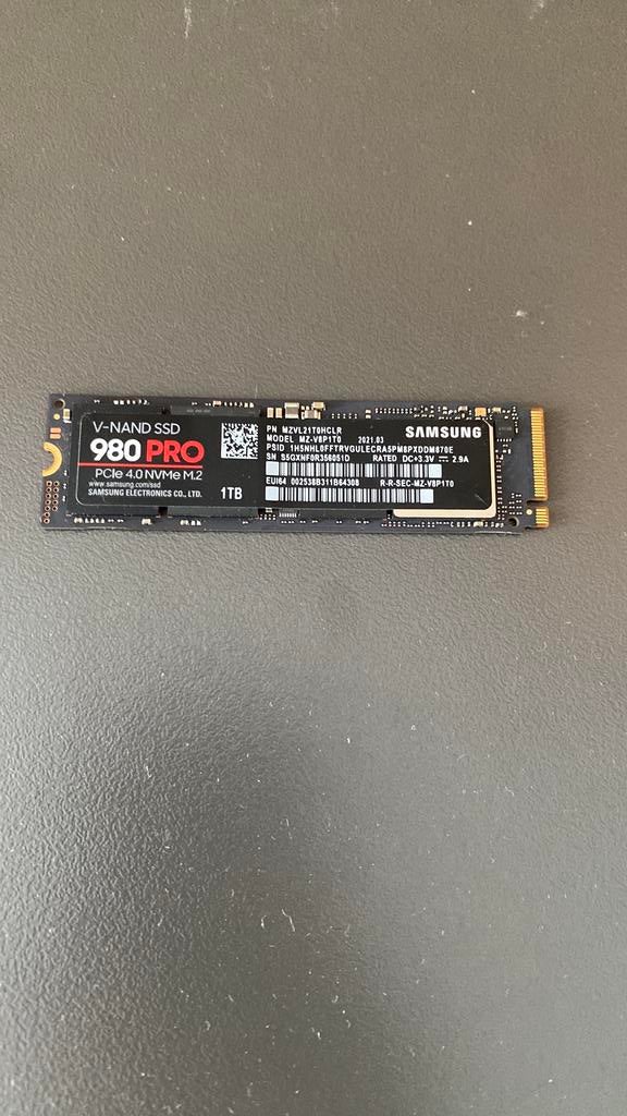 Samsung 980 PRO 1TB, Computers en Software, Harde schijven, Intern, SSD, Ophalen of Verzenden, Zo goed als nieuw