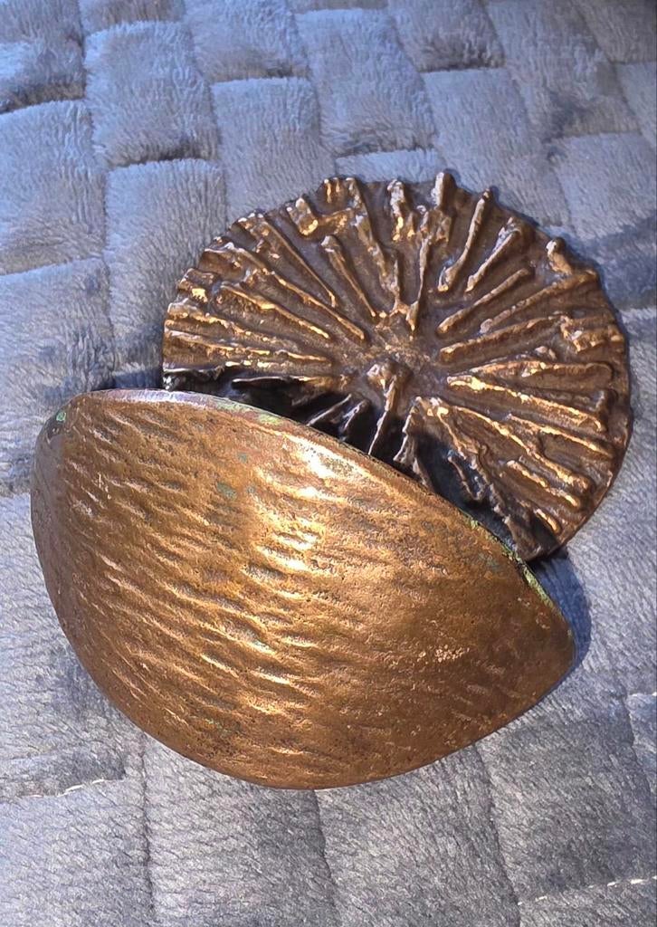 Oud brons wijwater bakje, Antiek en Kunst, Antiek | Tin, Ophalen of Verzenden