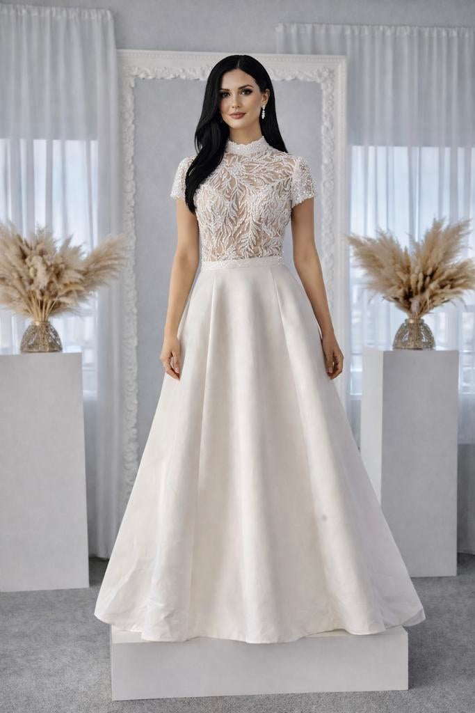 Trouwjurk huren vanaf €250 Luxe bruidsjurken nabij Den Haag, Ophalen of Verzenden, Zo goed als nieuw, Wit, Trouwjurk