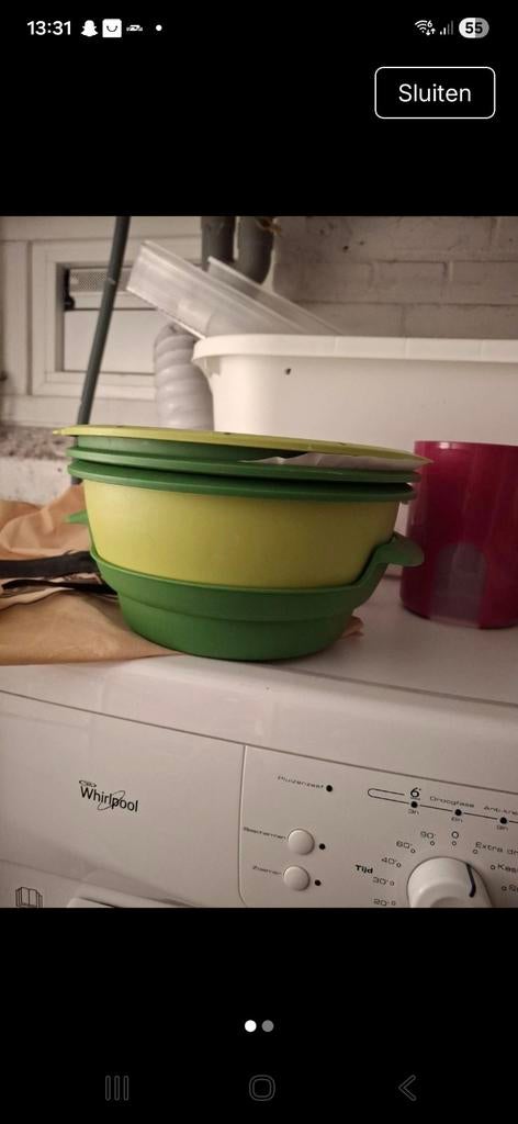 Tupperware Micro Gourmet Stomer - Groen, Ophalen of Verzenden, Zo goed als nieuw, Groen, Overige typen