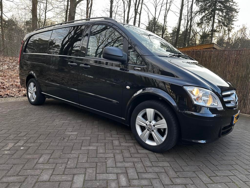 Mercedes-Benz Vito 113 CDI 343 DC Lang Airco/Cruise/Nap/Ned, Euro 5, 4 cilinders, Leder en Stof, Zwart