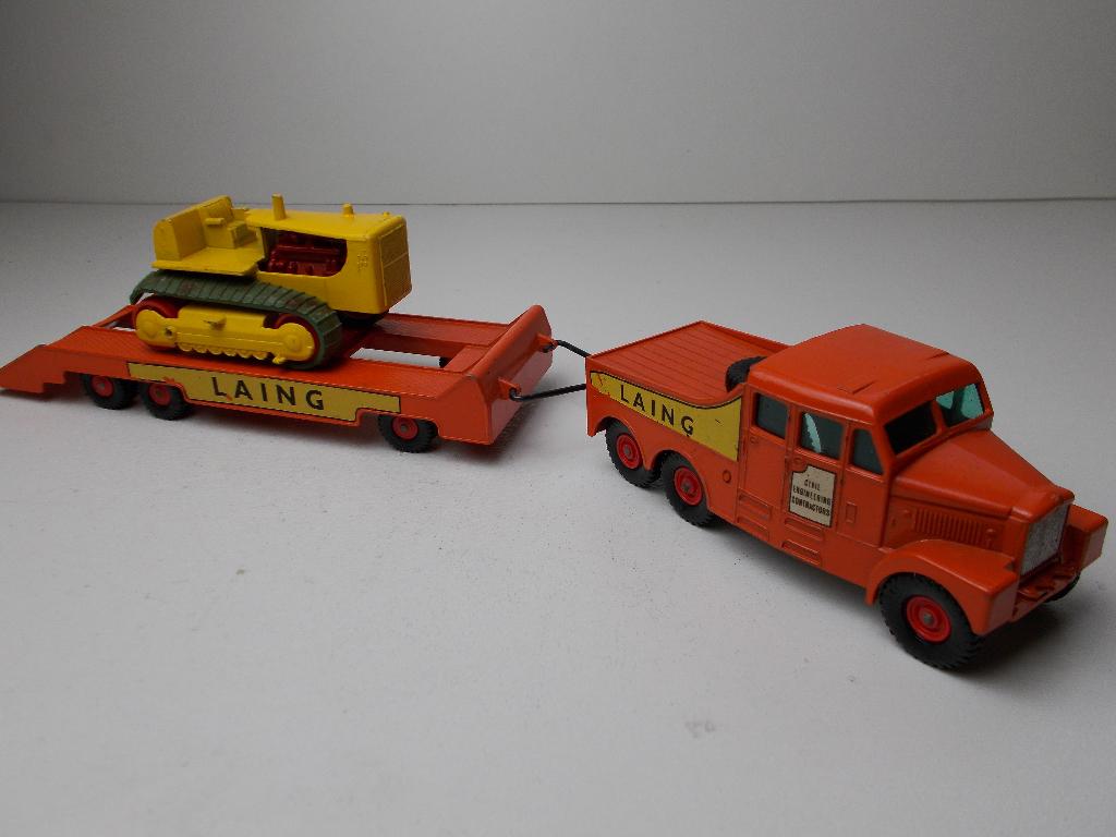 1962 Matchbox King Size Nr 8 SCAMMEL + TRAILER + CATERPILLAR