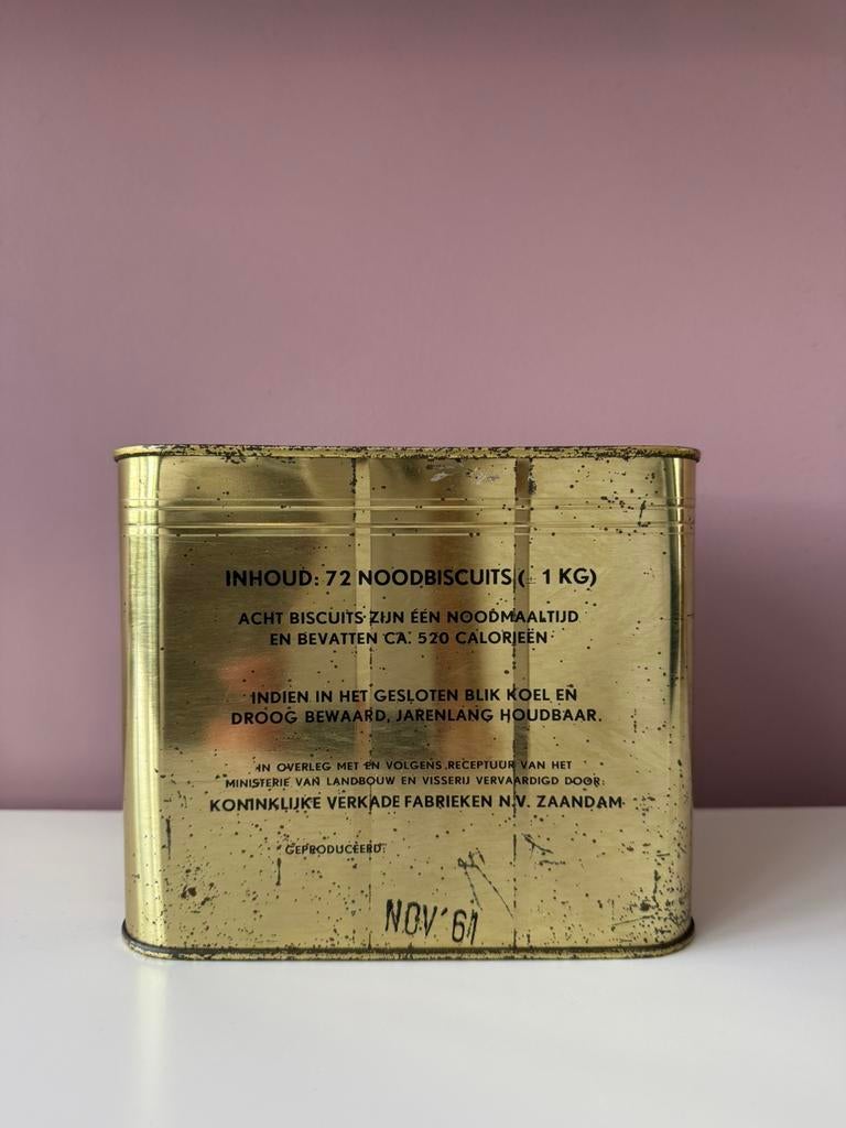 Vintage blik noodbiscuits Koninklijke Verkade Fabrieken N.V., Antiek en Kunst, Ophalen of Verzenden