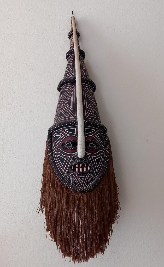 Afrikaans Makishi masker. Zambia.130x40cm., Ophalen, Zo goed als nieuw