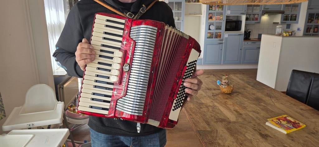 Vintage Settimio Soprani Sopranino Accordeon, Muziek en Instrumenten, Accordeons, Gebruikt, Toetsaccordeon, 120-bas, Ophalen