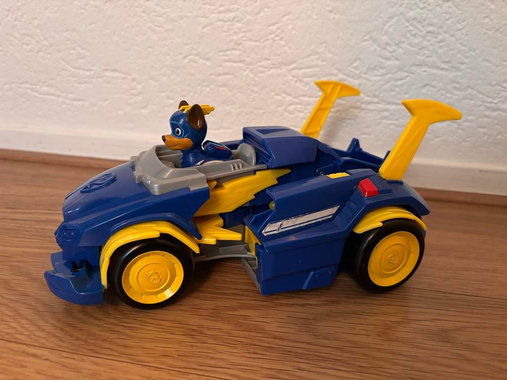 Paw Patrol Mighty Pups Super Paws Chase Deluxe Voertuig, Ophalen of Verzenden, Gebruikt