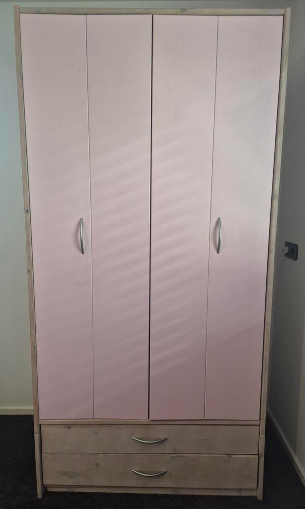 Lifetime kledingkast meisjes roze, Gebruikt, 200 cm of meer, Met klep(pen), Grenenhout