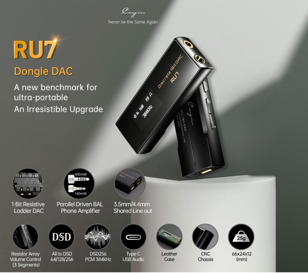 Cayin RU7 1-Bit Resistive Ladder DAC Dongle Dac, Ophalen of Verzenden, Zo goed als nieuw