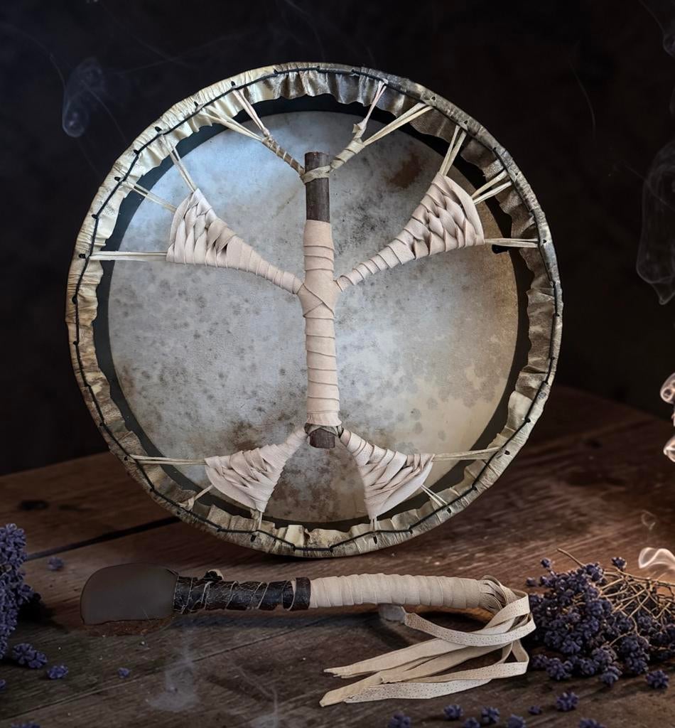 OVERGEDRAGEN Sjamanendrum Nubische Geit 42 cm, Ophalen of Verzenden, Zo goed als nieuw, Trommel