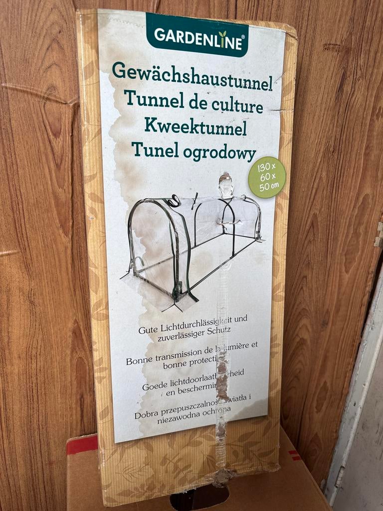 GARDENLINE Kweektunnel 130x60x50 cm, Folie, Ophalen, Staal, Kweekkas
