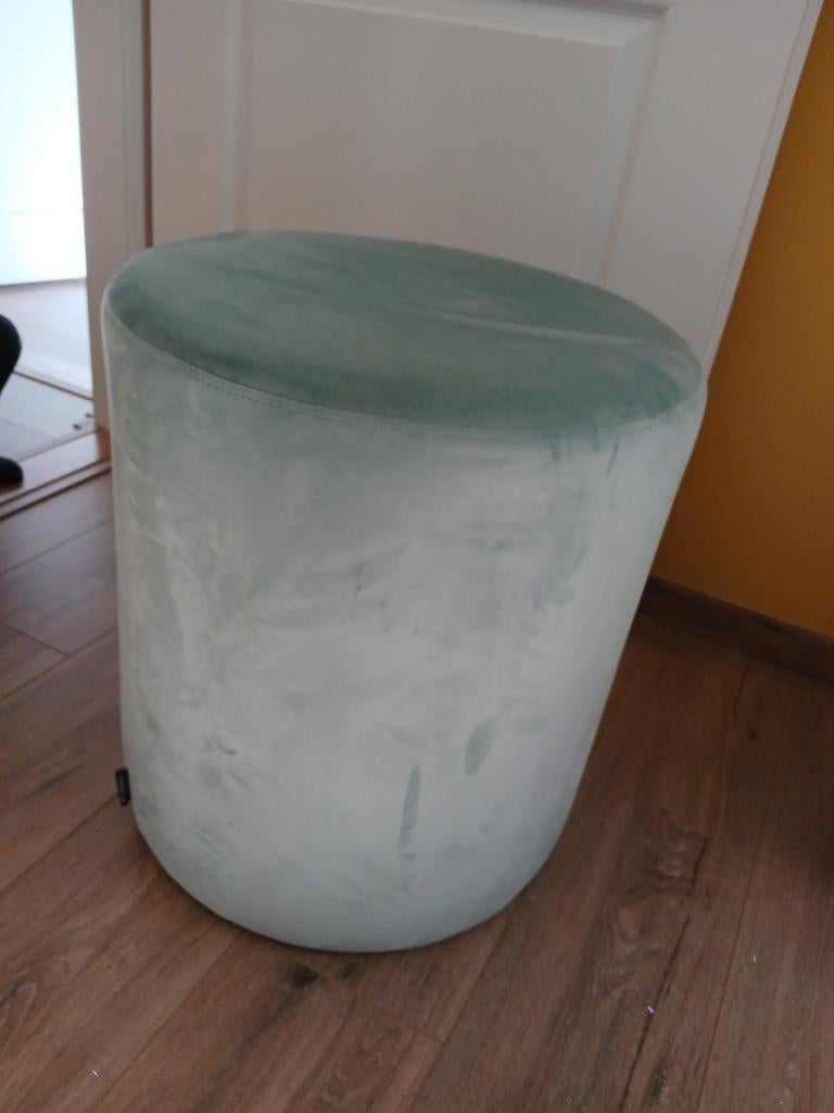 Poef Turquoise Riverdale, Huis en Inrichting, Minder dan 50 cm, Rond, Minder dan 50 cm, Ophalen of Verzenden