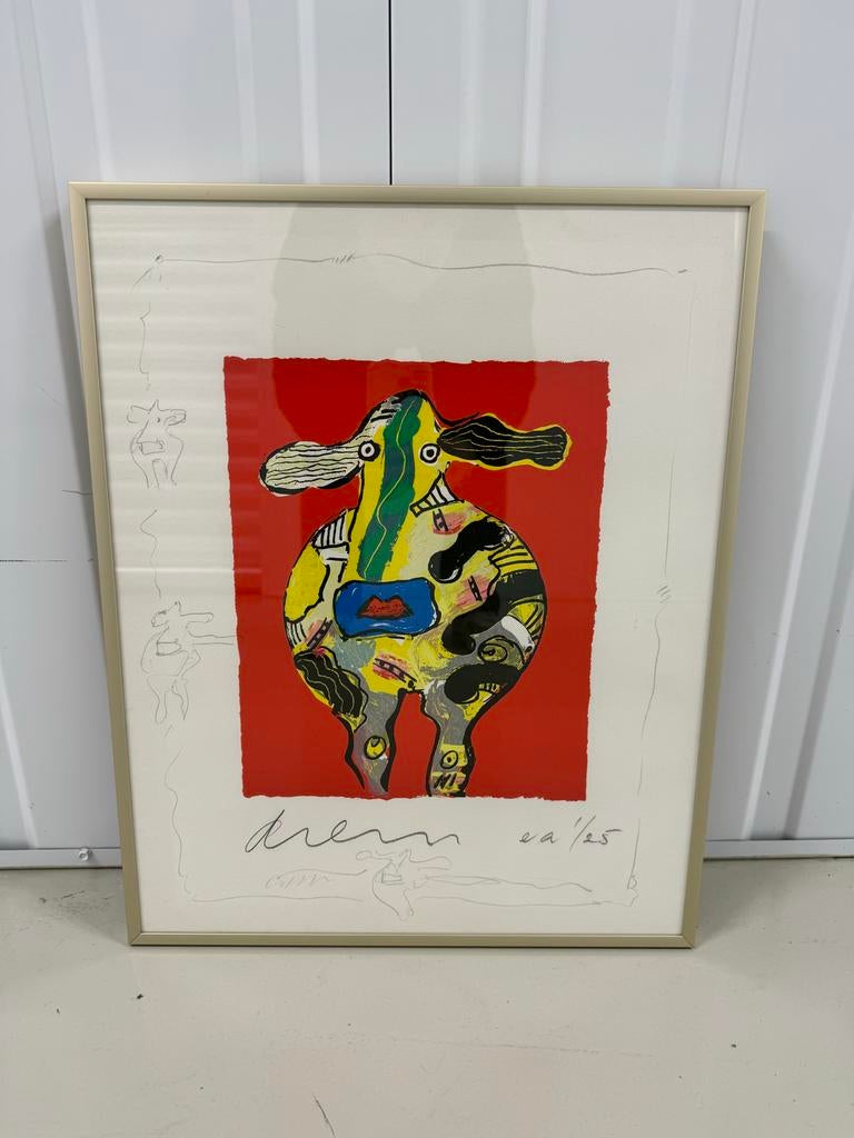 Peter Diem - Bonte Koe (Happy Cow serie) - Zeefdruk, Ophalen of Verzenden