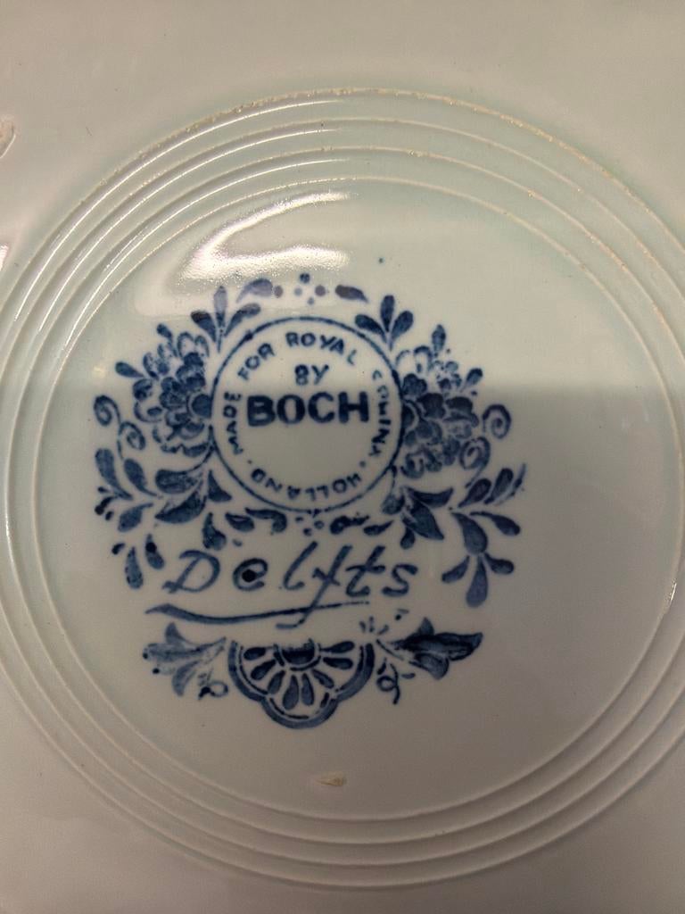 Antiek Delfts Blauw Wandbord - Royal Sphinx Boch, Ophalen