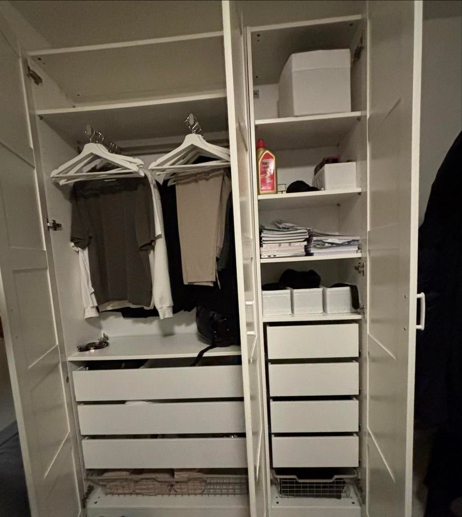 Ondiepe Pax Kast met Lades en Hangruimte, Huis en Inrichting, Kasten | Kledingkasten, Gebruikt, 200 cm of meer, 100 tot 150 cm