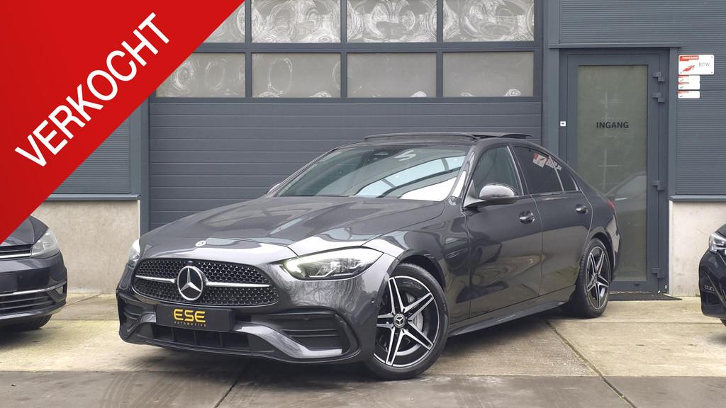 Mercedes-Benz C-klasse 220 d AMG Line | Panorama | Sfeer | C, Auto's, Automaat, 4 cilinders, Bedrijf, Diesel