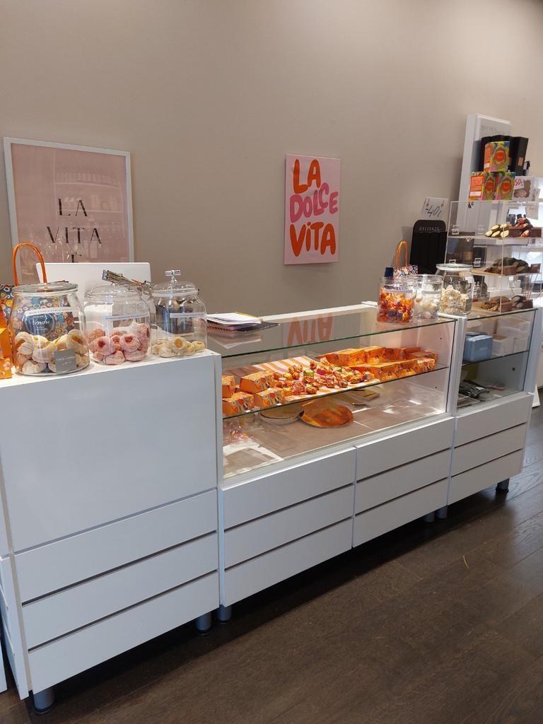 Toonbank wit, Ophalen of Verzenden, Gebruikt, 50 tot 75 cm, Minder dan 100 cm