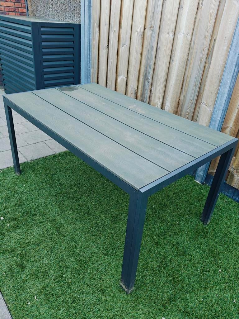 Jutlandia tuintafel - Rechthoekig, grijs/zwart, Ophalen