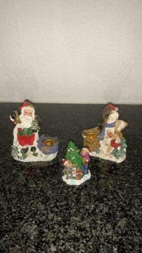 3x Kerst beeldjes/kaarsenstandaard, Diversen, Kerst, Ophalen of Verzenden, Gebruikt