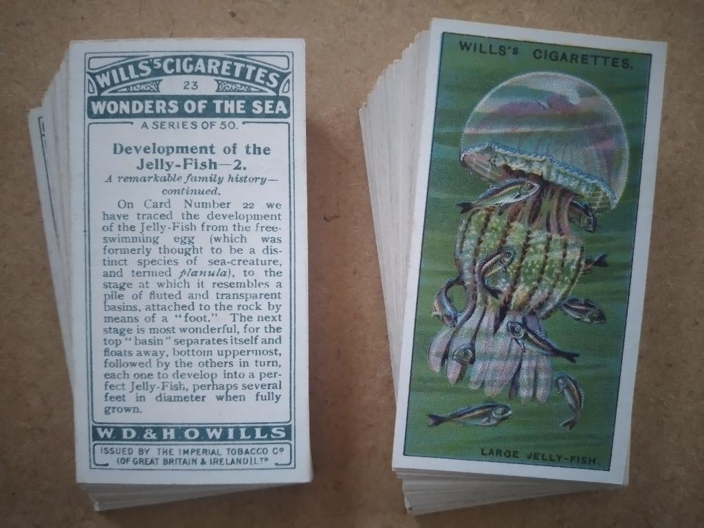 Wonders of the Sea complete set 50 cigarette cards 1928, Ophalen