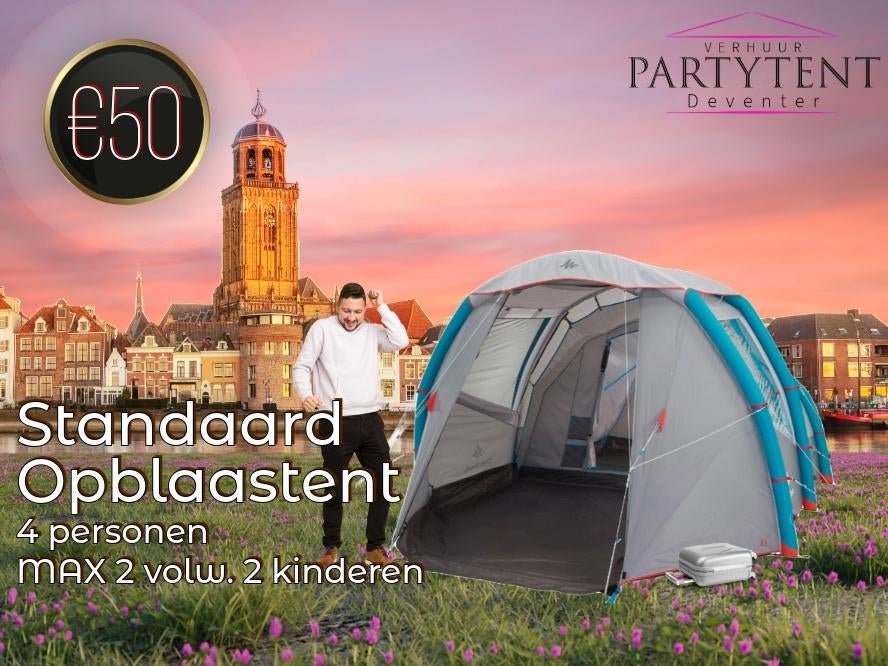 Camping! Huur een opblaas Airup tent, Caravans en Kamperen, Tenten, Ophalen, Nieuw, Tot en met 3